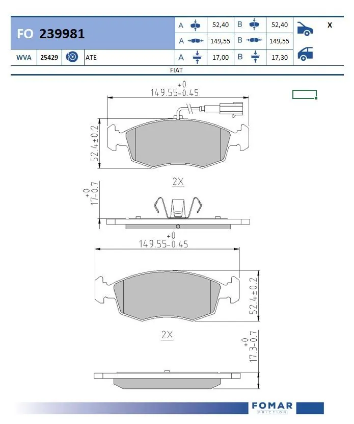 Brake Pad Set, disc brake